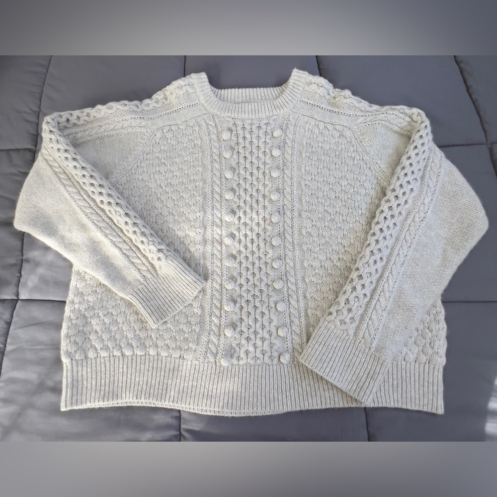 J. Crew Popcorn Cable Knit sweater gray size 3X EXCELLENT